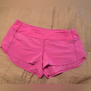 Lululemon speed up shorts, hot pink color, size 8